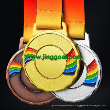 with Ribbon for Marathon Sports Gold Award Metal